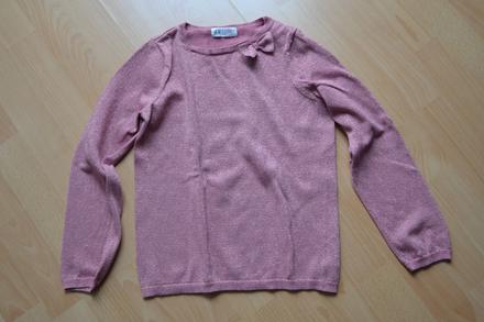 Třpytivé tričko s mašličkou, h&m,134
