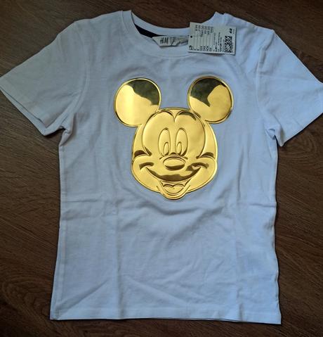 Bavlněné tričko mickey, h&m,140