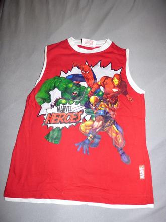 Bavlněné triko bez rukávů, marvel,128