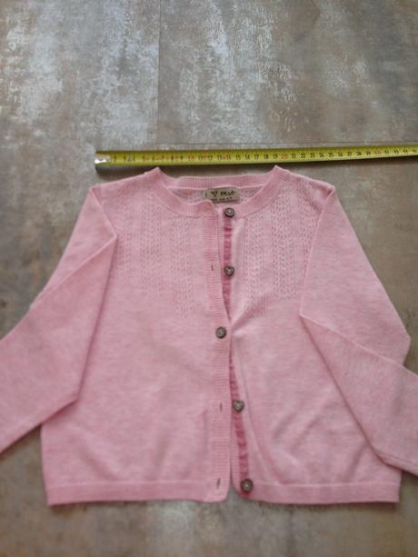 Růžový svetr next 2-3roky, 98cm, knoflíky srdíčka, next,98
