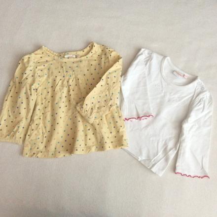 2 x bavlněné tričko  vel. 6-9 měs., debenhams,74