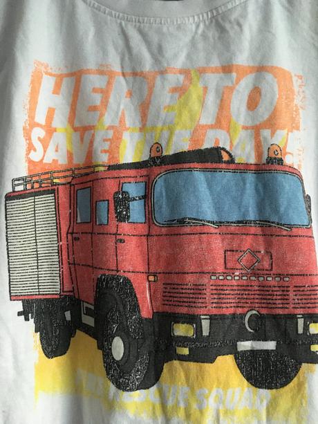 Vel. 122 bílé triko s hasičským autem, 122