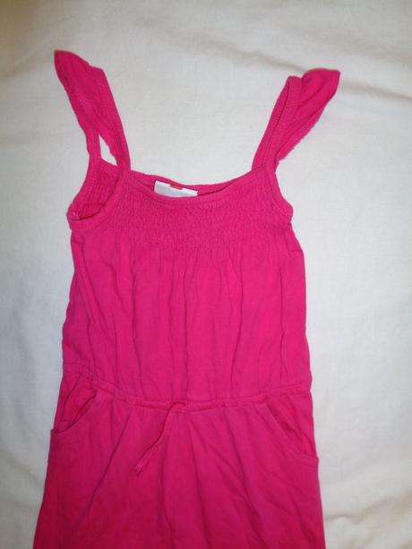 Krásný sytě růžový bavlněný letní overal, topolino,110