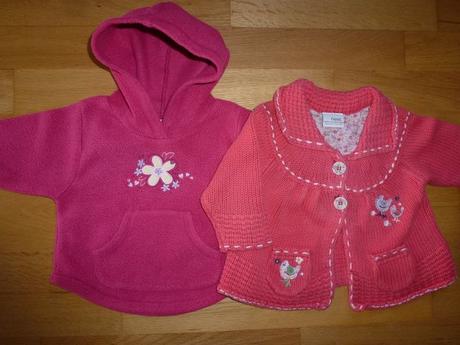 Flísová/fleesová malinová mikina s kapucí, bhs,74