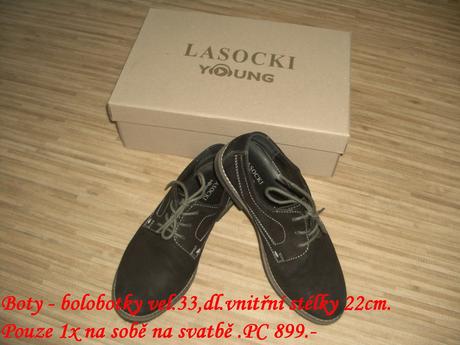 Společenské boty-polobotky vel.33 stélka 22cm témě, lasocki,33