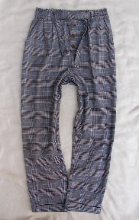 Dívčí kostkované kalhoty s páskem, h&m,152