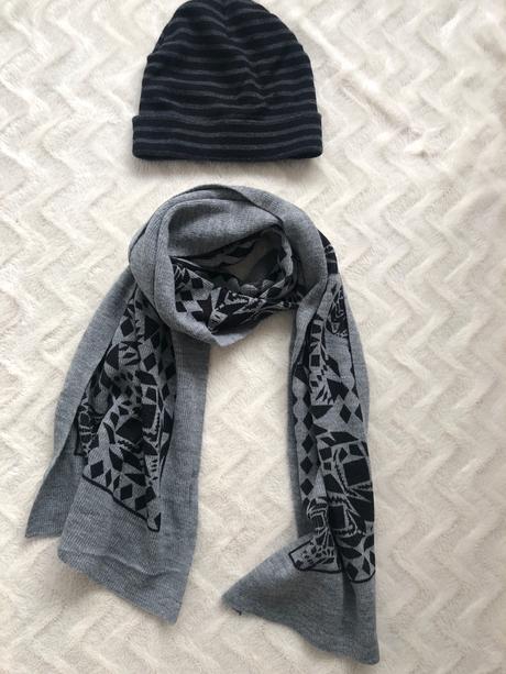 Šála a čepice pro chlapce, šedočerná 110-122, h&m,122