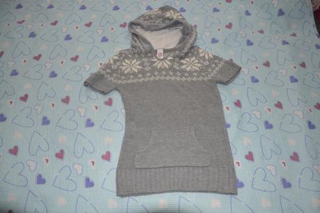 134 140 pletená teplá vesta, tunika, dlouhý svetr, c&a,140