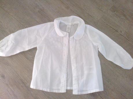 Vyšívaná bílá halenka, h&m,80