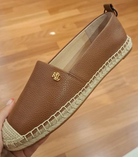Hnědé dámské kožené espadrilky ralph lauren, ralph lauren,39