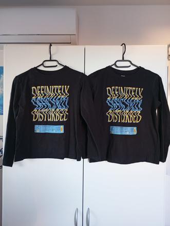 Dvakrát stejné triko s potiskem dlouhý rukáv, sinsay,146