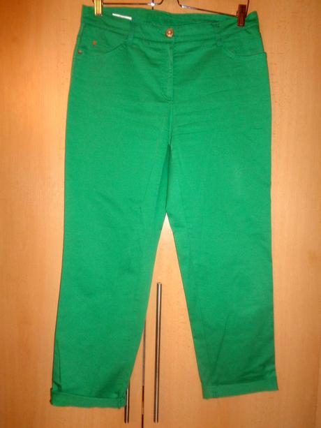 Super lahvově zelené letní kalhoty, l