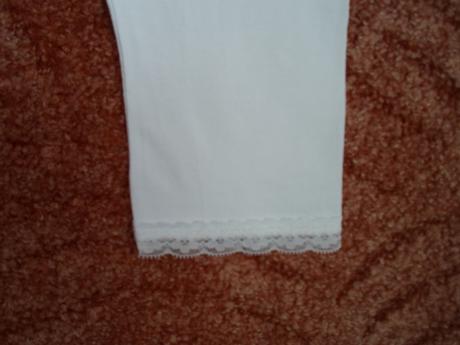 Bílé 3/4 legíny s krajkou, h&m,158