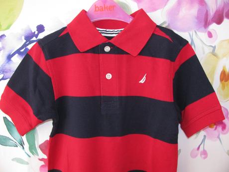 Chlapecké červeno modré polo tričko nautica, 116