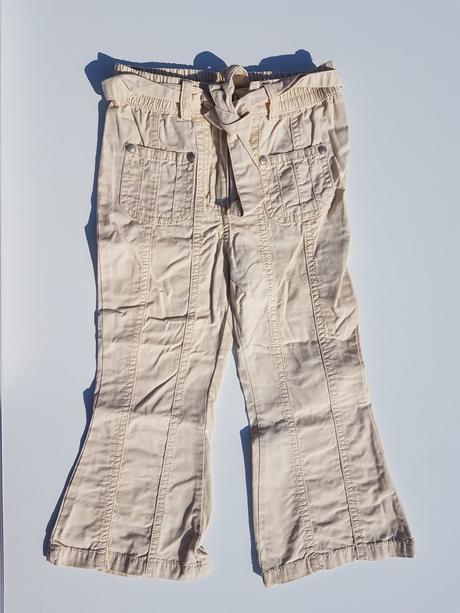 F118 dívčí plátěné kalhoty vel. 98-104, 98