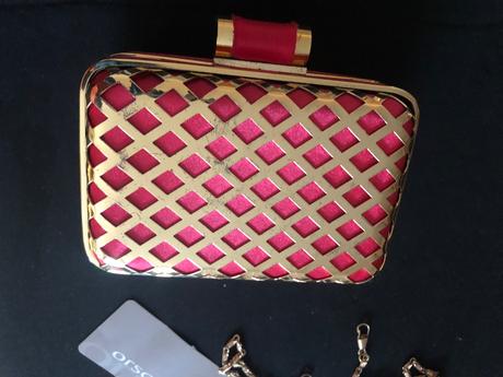 Kabelka psaníčko orsay růžovou-zlata s řetízkem, orsay