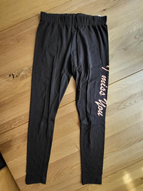 M_černé bavlněné legíny vel 146, 146