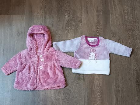 Kojenecký dívčí kabát next baby+mikina,vel.56, next,56