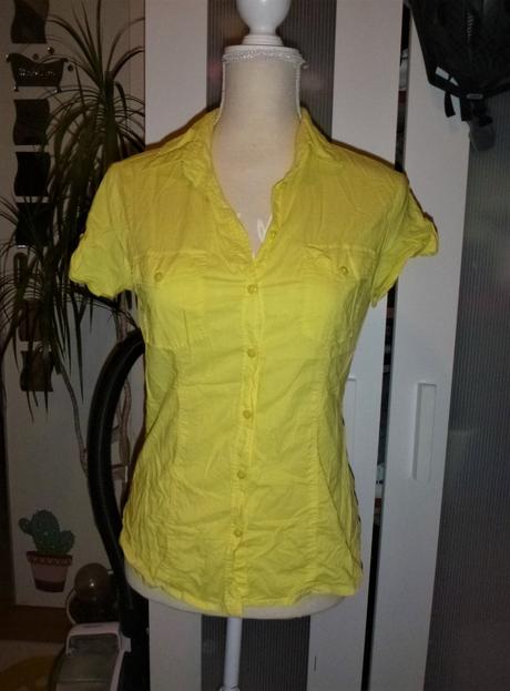 Košilová halenka módní žlutá - vel.s-m, terranova,m