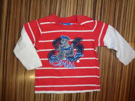 Krásné červenobílé pruhované tričko, topolino,74