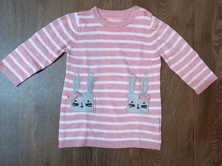 Svetrové šaty s králíčky,young dimension,vel.80/86, young dimension,80