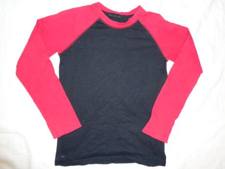 Červenočerné bavlněné tričko, okay,140