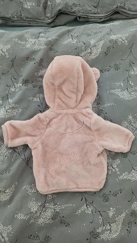 Mikina plysova ruzova newborn, <50