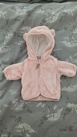 Mikina plysova ruzova newborn, <50