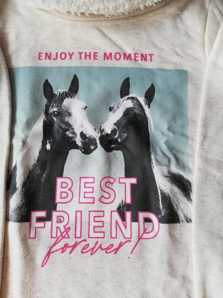 Mikina teplá s koníky, vel. 146/152., 146