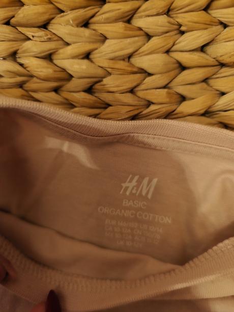Pudrové tričko se srdíčkem h&m 146/152, xs, h&m,152