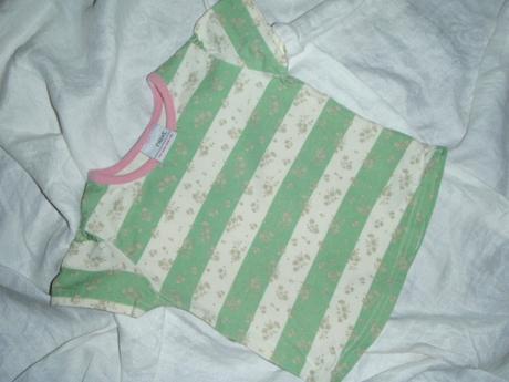 Super komplet - pruhované tričko + fialové šortky, next,74