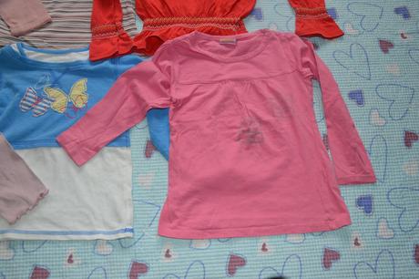 Růžové triko s nabíranými rukávy, kytky, cherokee,104