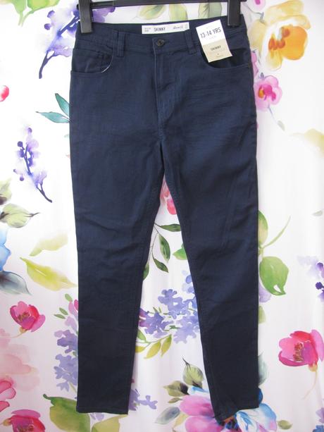 Strečové tmavě modré přiléhavé džíny, skinny, denim co,164