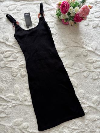 Dívčí černé strečové šaty - v.34, xs