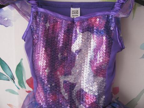 Karneval-fialové tylové šaty unicorn, jednorožec, 