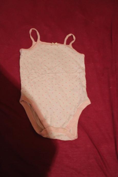 Dívčí letní košilkové body srdíčka, nutmeg,86