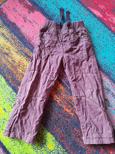 Fialové kalhoty kapsáče na holku, 104