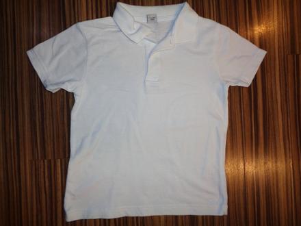 Bílé bavlněné vroubkované tričko s límečkem, tu,122