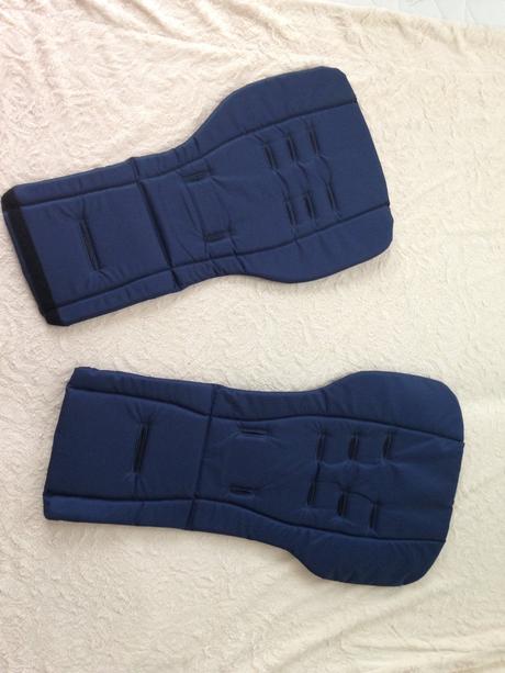 Sada modrých podložek do kočíka phil and teds, phil&teds