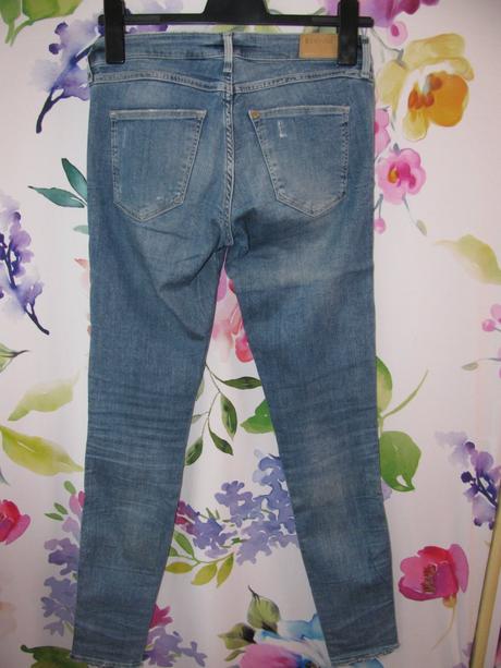 Elastické trhané džíny, skiny denim, denim,32