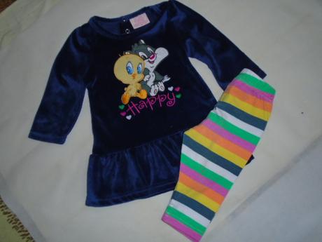 Souprava tweety tunika šaty leginy vel 74, disney,74