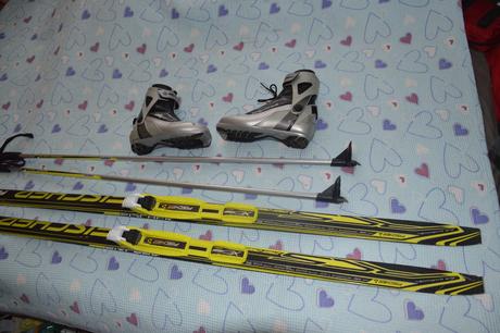 Dětské běžky fischer se šupinami 150cm boty nnn, fisher