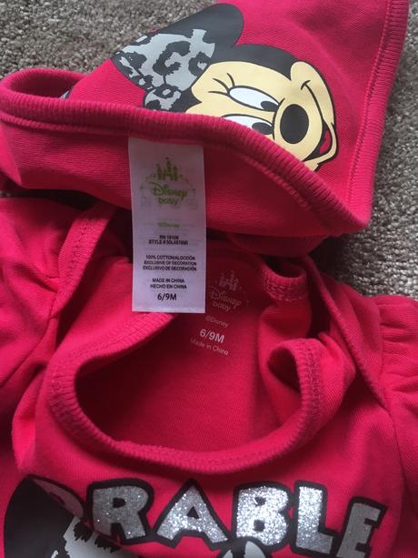 Komplet minnie-body, kalhoty, bryndak, disney,74