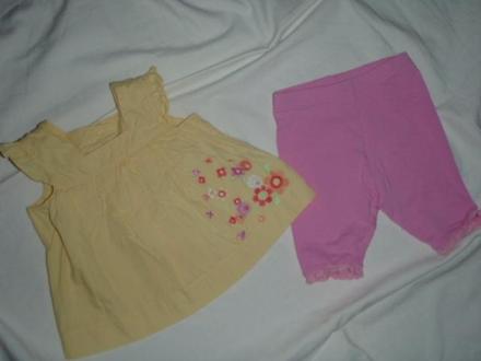 Komplet žluté vyšívané tuničky a legín s kraječkou, girl2girl,62