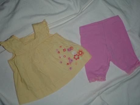Komplet žluté vyšívané tuničky a legín s kraječkou, girl2girl,62