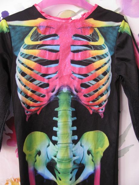 Karneval-dívčí barevný overal kostlivka, 