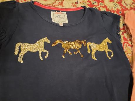2x tričko s koňmi, next,134