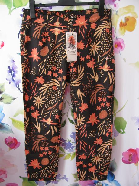 Barevné tenké kotníkové letní kalhoty maloja, l