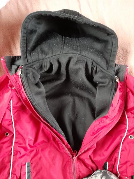 Šusťáková bunda s flísovou podšívkou odepínací,zip, 140
