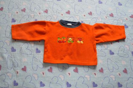 Oranžová fleesová mikina mikča, 86